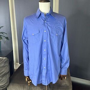 Men's JB Bridge Dress Shirt Pearl Like Snap Closure Made in U.S.A Size L NEW